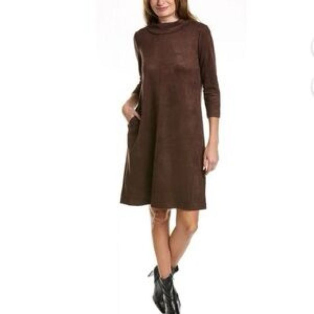 J.Mclaughlin.  Brown Faux Suede Lenka Shift Dress. Size XS.
